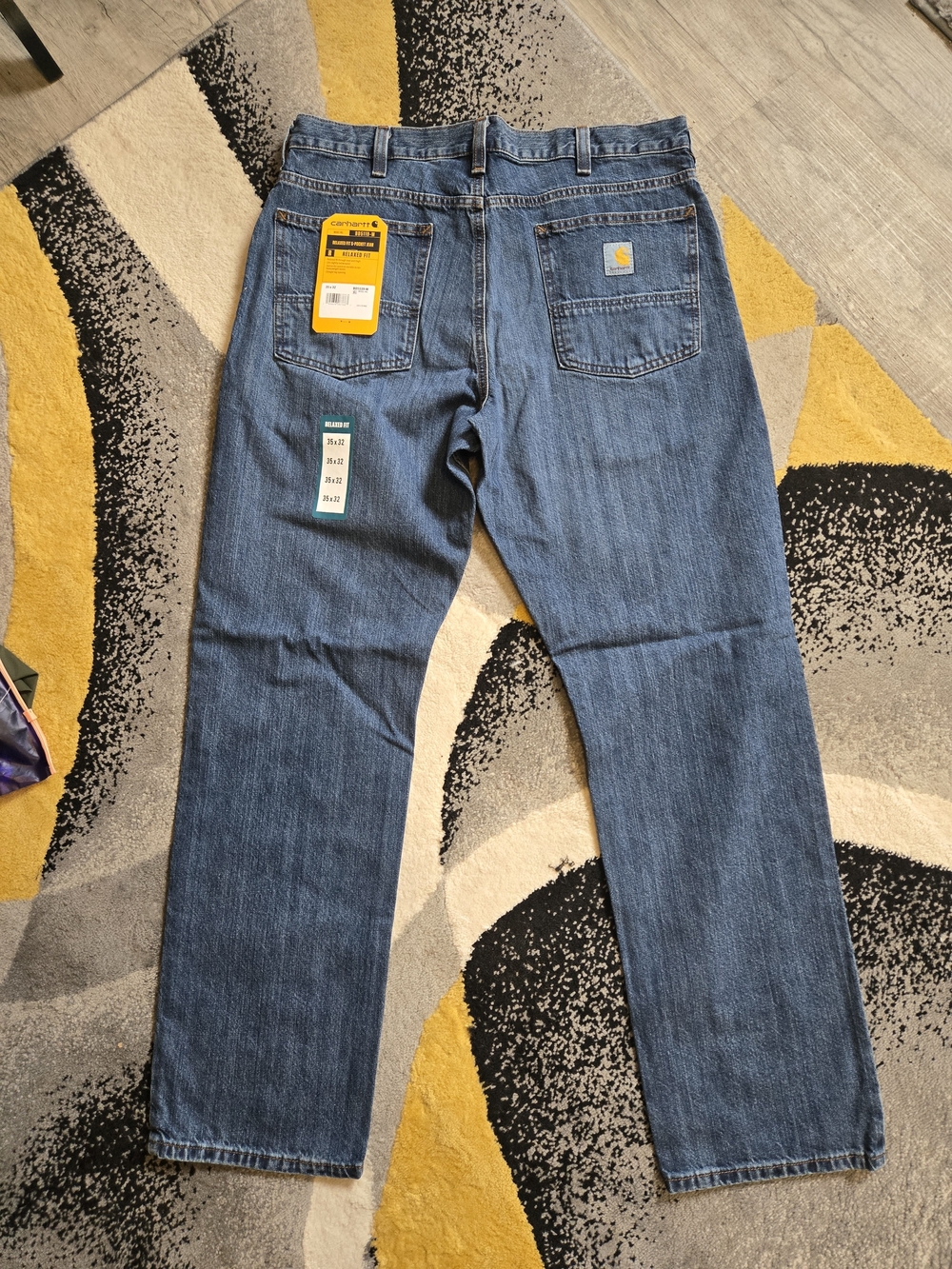 Carhertt Men's Classic Straight Fit Blue Jeans - Picture 4 of 7